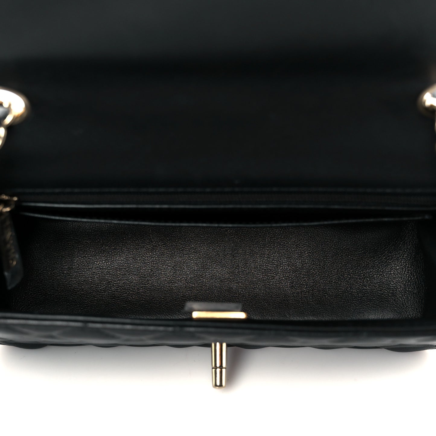 Lambskin Quilted Mini Rectangular Flap Black