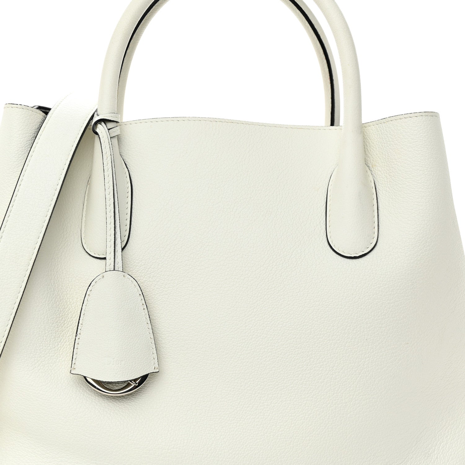 Christian Dior Supple Grained Calfskin Open Bar Tote White 7 of 10
