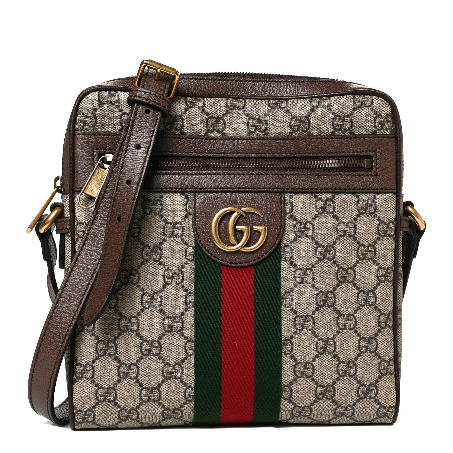 Gucci GG Supreme Monogram Web Small Ophidia Messenger Bag Brown 1 of 13