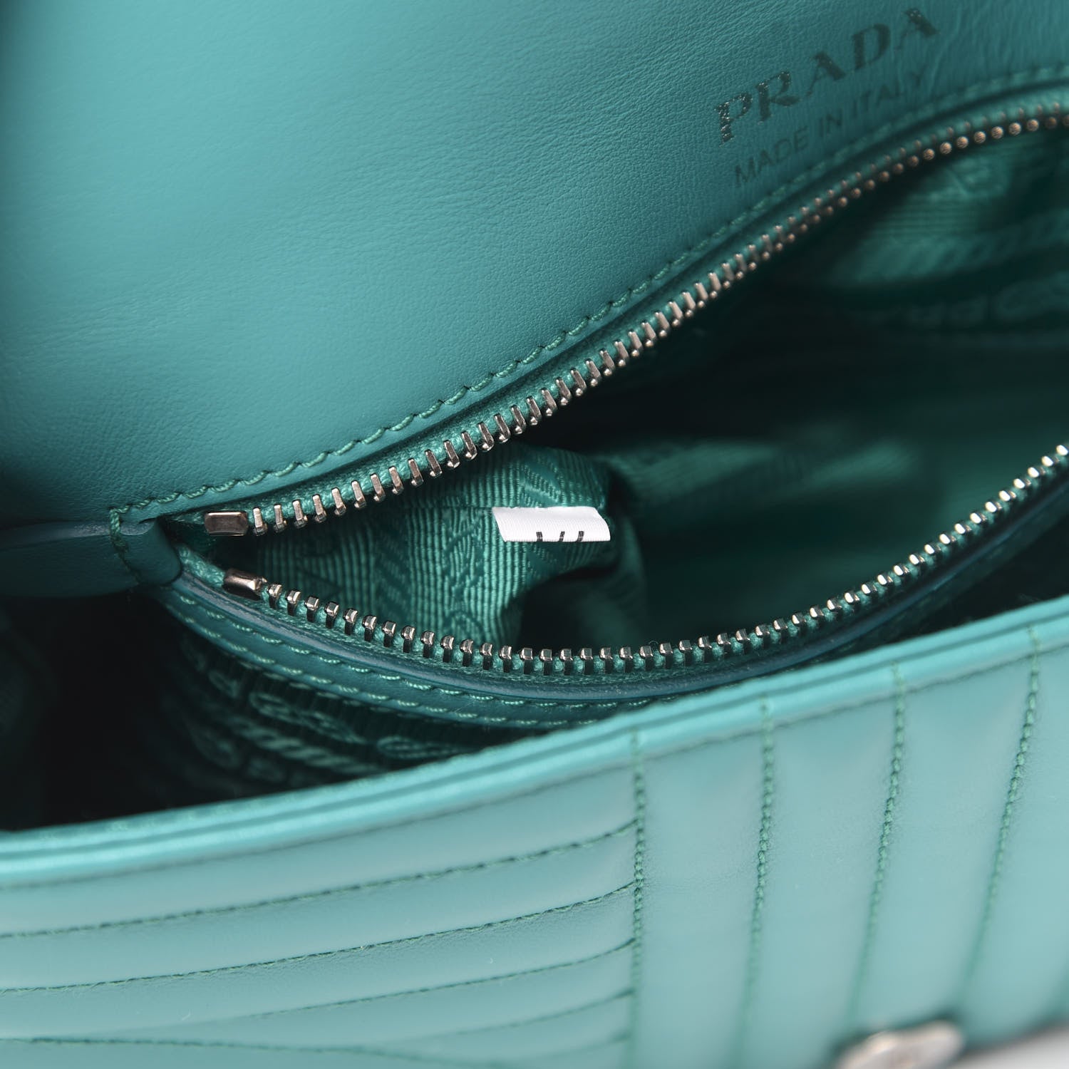 Prada Soft Calfskin Impunture Diagramme Small Chain Flap Shoulder Bag Giada 7 of 10