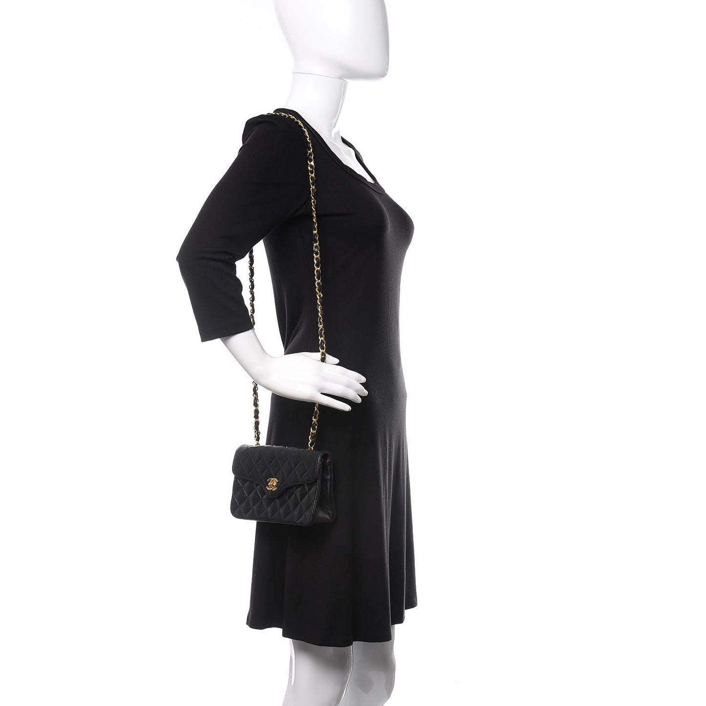 Lambskin Quilted Flap Bag Black