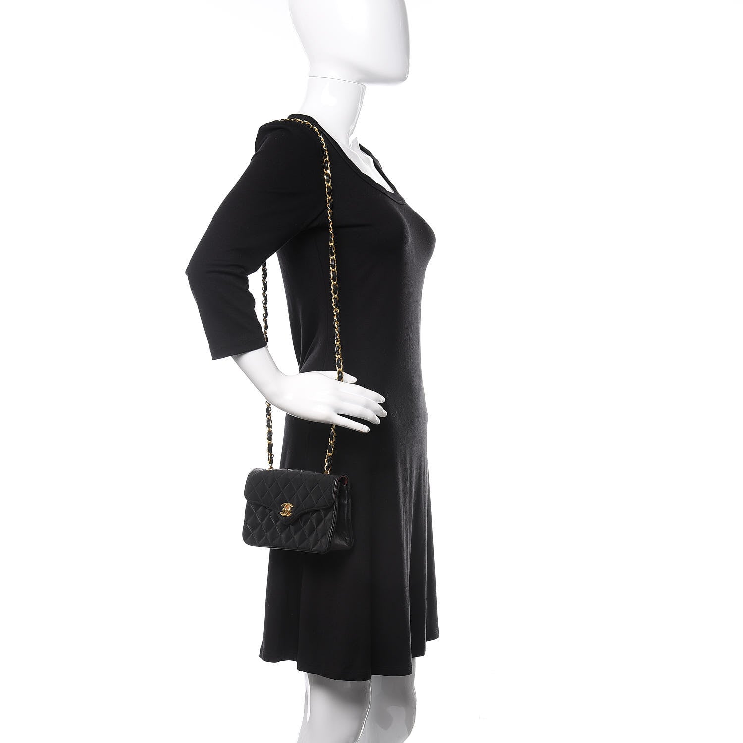 Chanel Lambskin Quilted Flap Bag Black 2 of 13