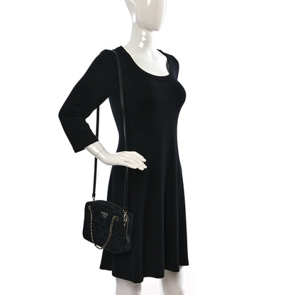 Prada Nylon Tessuto Impuntu Quilted Bandoliera Crossbody Bag Black 2 of 12