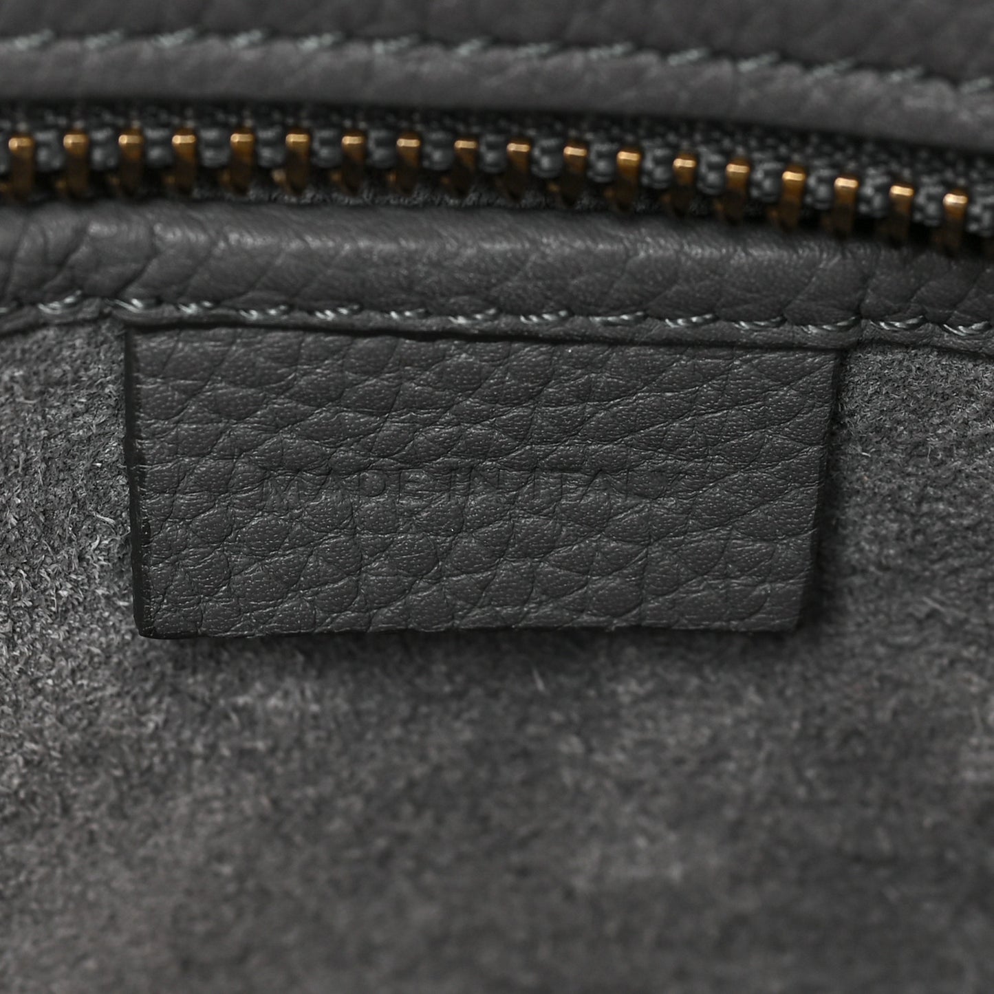 Baby Drummed Calfskin Nano Luggage Kohl