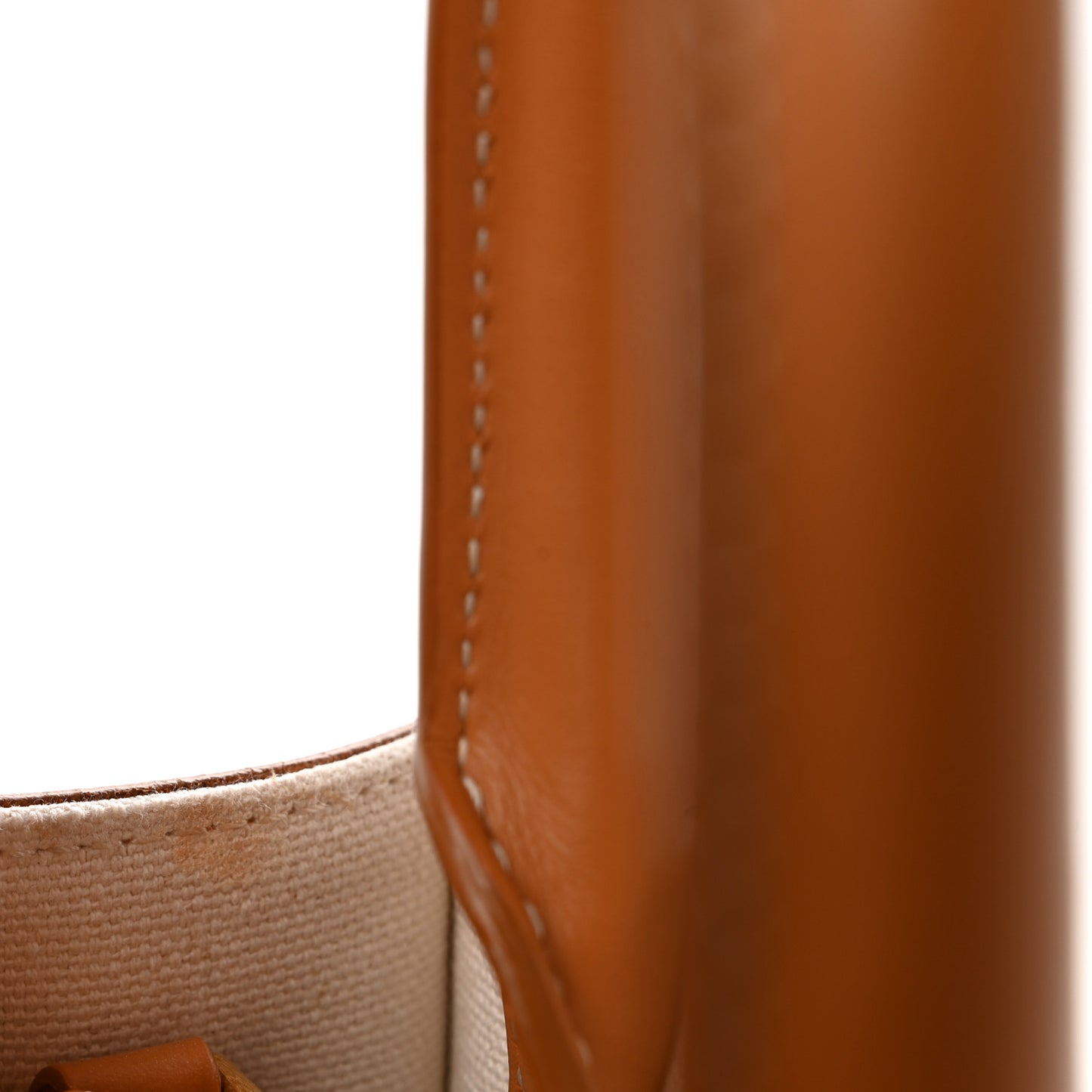 Canvas Calfskin Mini Vertical Cabas Natural Tan