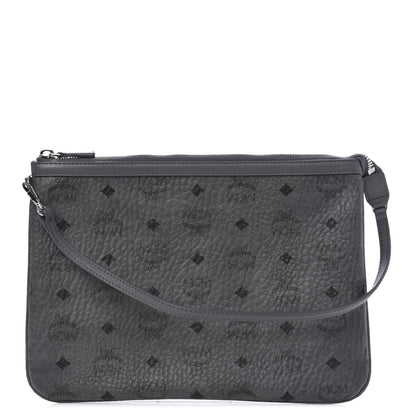 MCM Visetos Liz Shopper Tote Pouch Phantom Grey 1 of 9