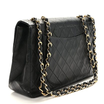 Chanel Lambskin Quilted XL Jumbo Single Flap Black 3 of 10