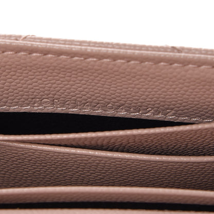 Saint Laurent Grain De Poudre Matelasse Chevron Small Monogram Envelope Wallet Pale Blush 8 of 9