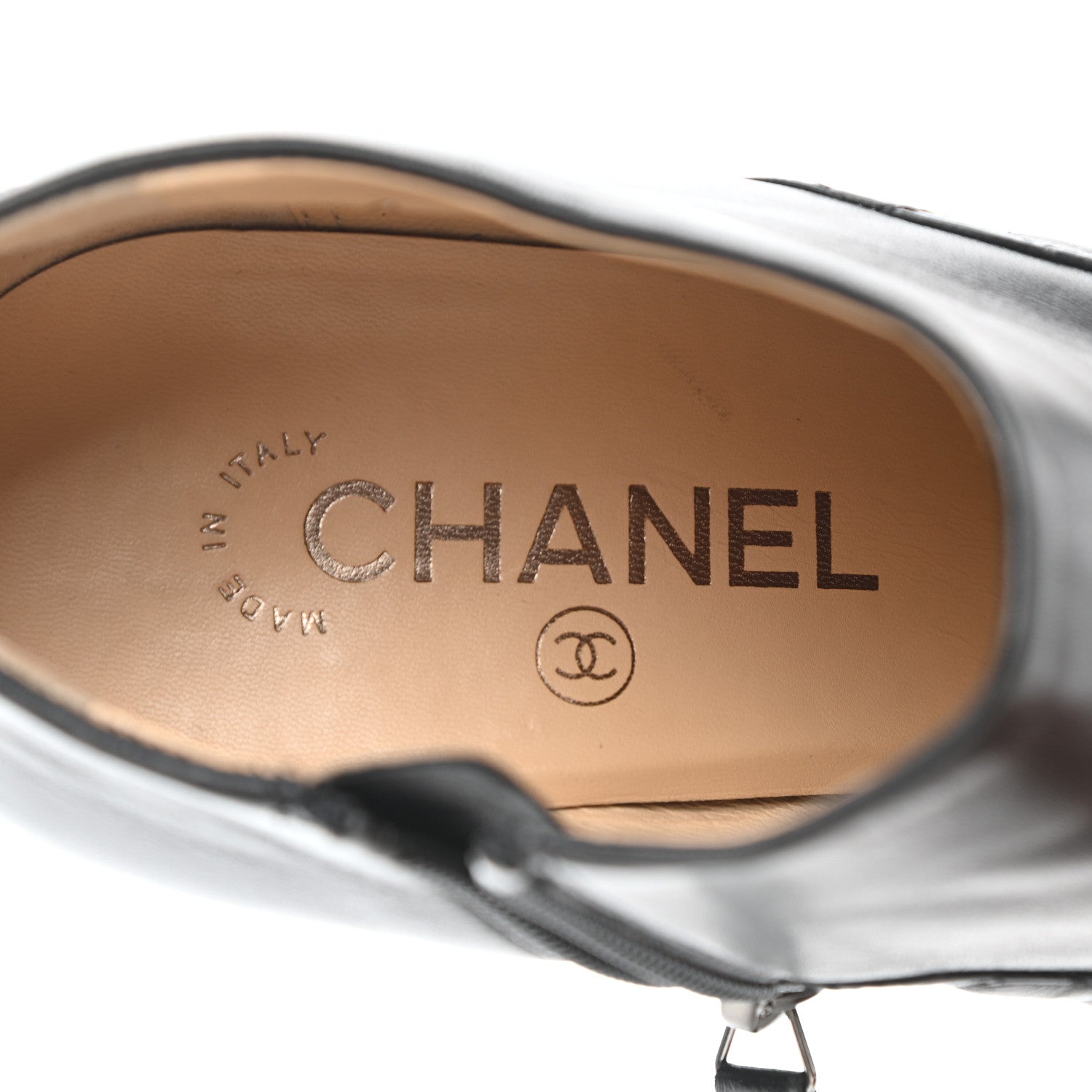 Chanel Lambskin Quilted CC Booties 37.5 Black 7 of 9