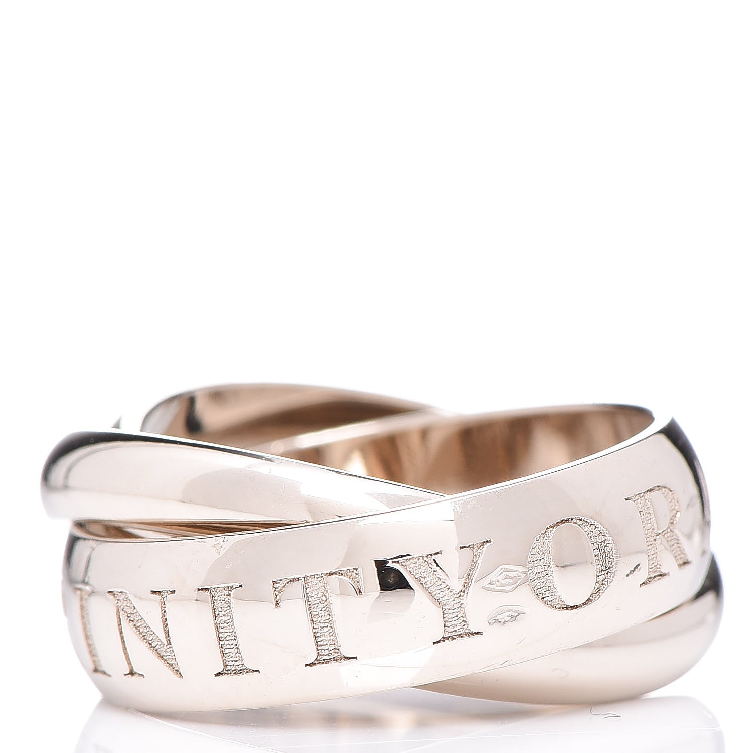 Cartier 18K White Gold 98 Xmas Limited Trinity Ring 49 4.75 6 of 11