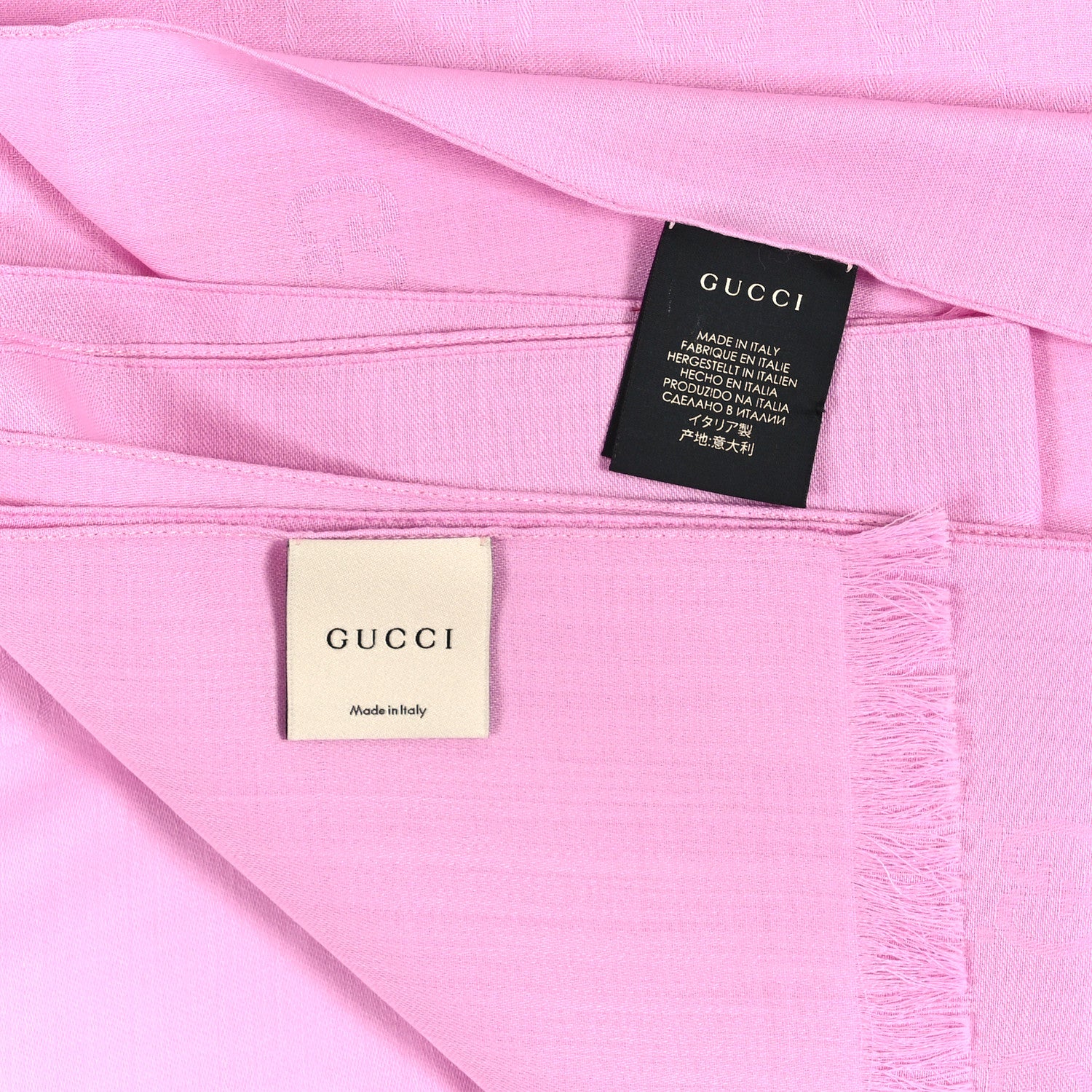 Gucci Wool Silk GG Monogram GGNat Plus Scarf Rose 3 of 3