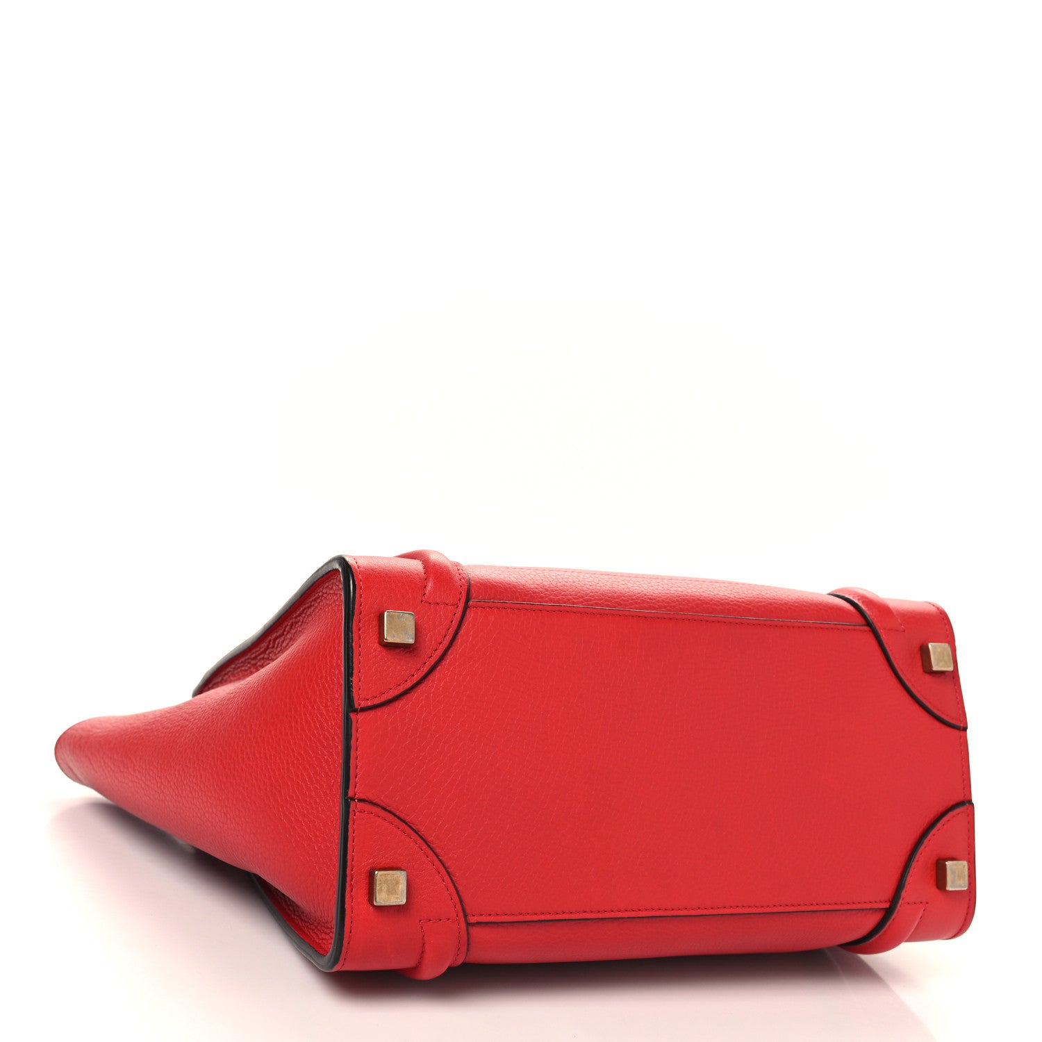 Celine Drummed Calfskin Micro Luggage Red 4 of 9