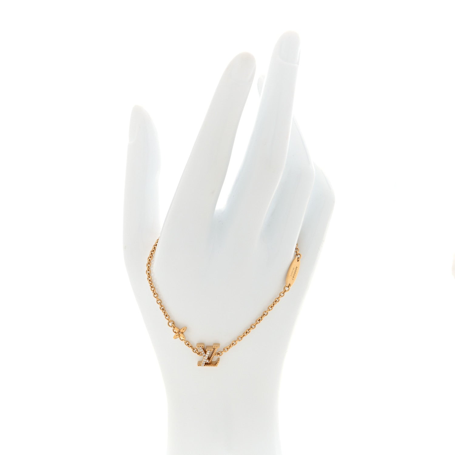 Louis Vuitton Metal Crystal LV Iconic Bracelet Gold 2 of 5