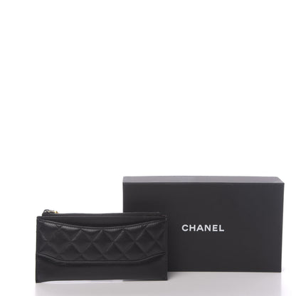Chanel Aged Calfskin Quilted Gabrielle Zip Pouch Black 8 of 8