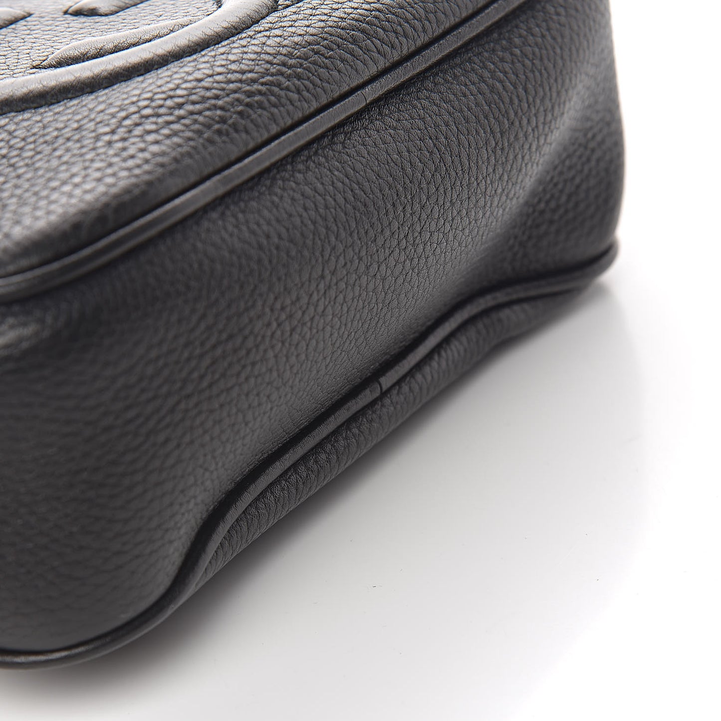 Pebbled Calfskin Small Soho Disco Bag Black