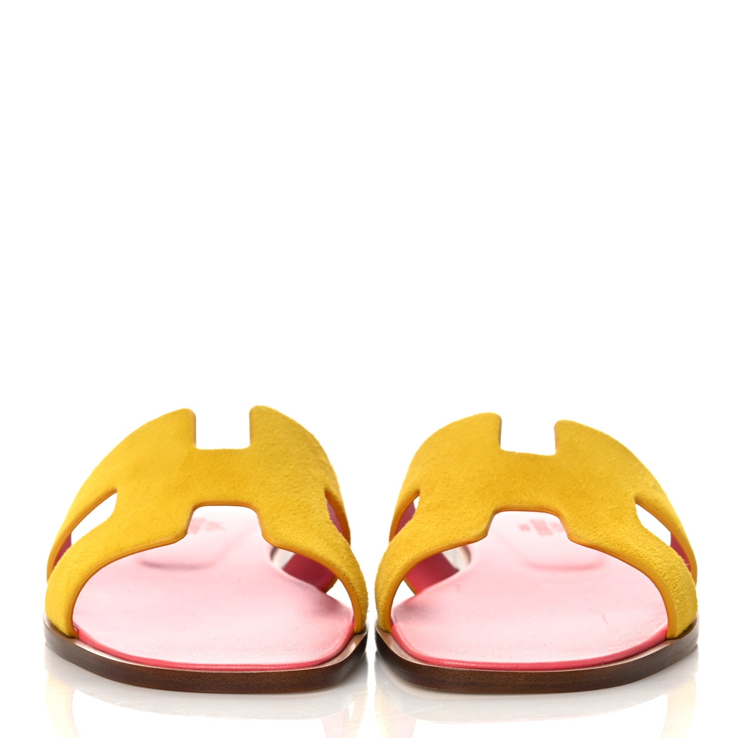 Hermes Suede Goatskin Oran Sandals 36 Jaune Sable 2 of 10