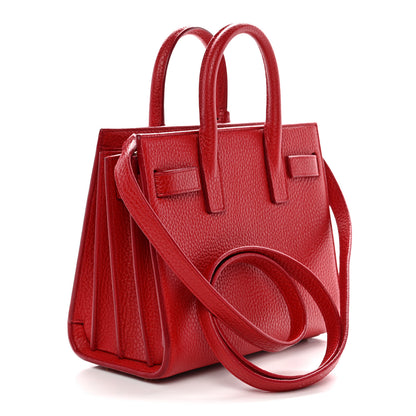 Saint Laurent Grained Calfskin Nano Sac De Jour Souple Lipstick Red 3 of 11