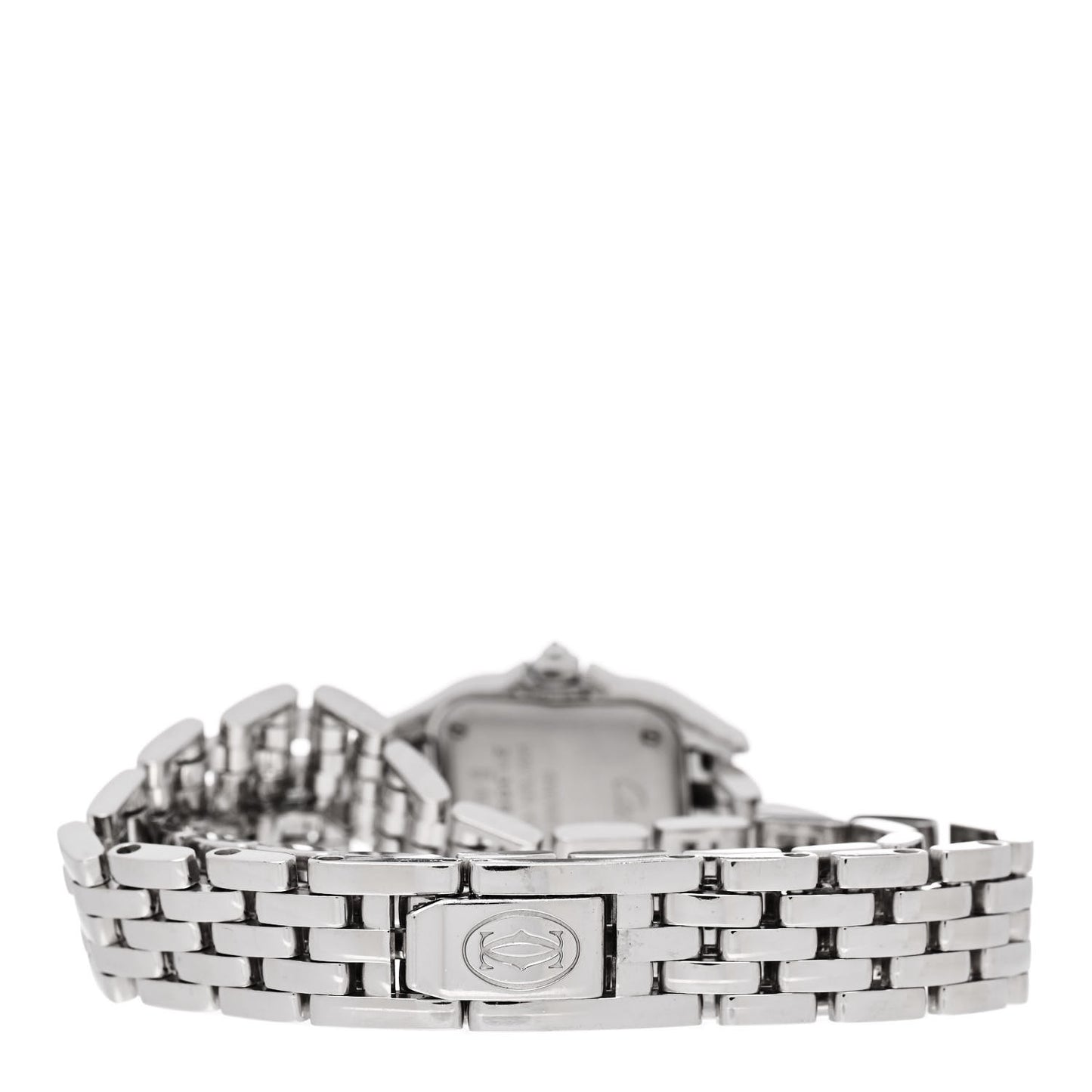 18K White Gold Diamond Bezel 22mm Panthere Double Wrap Quartz Watch