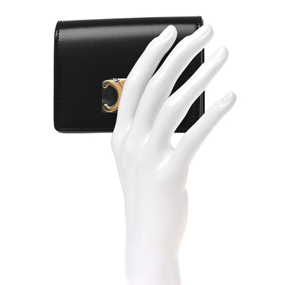 Celine Shiny Calfskin Triomphe Business Card Holder Black 2 of 9
