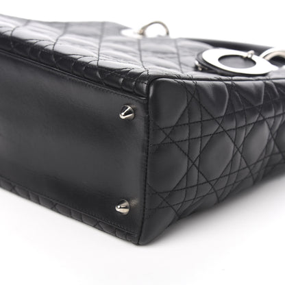 Christian Dior Lambskin Cannage Medium Lady Dior Black 8 of 9