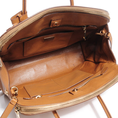 Prada Saffiano Cuir Large Top Handle Dome Caramel 7 of 12