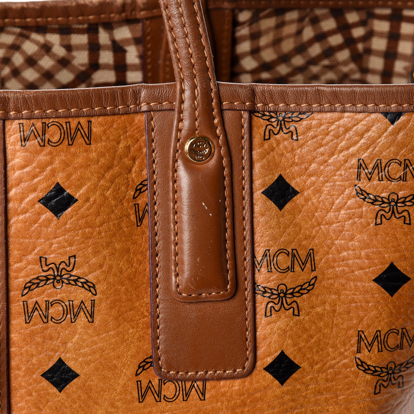 Visetos Medium Liz Reversible Shopper Tote Cognac