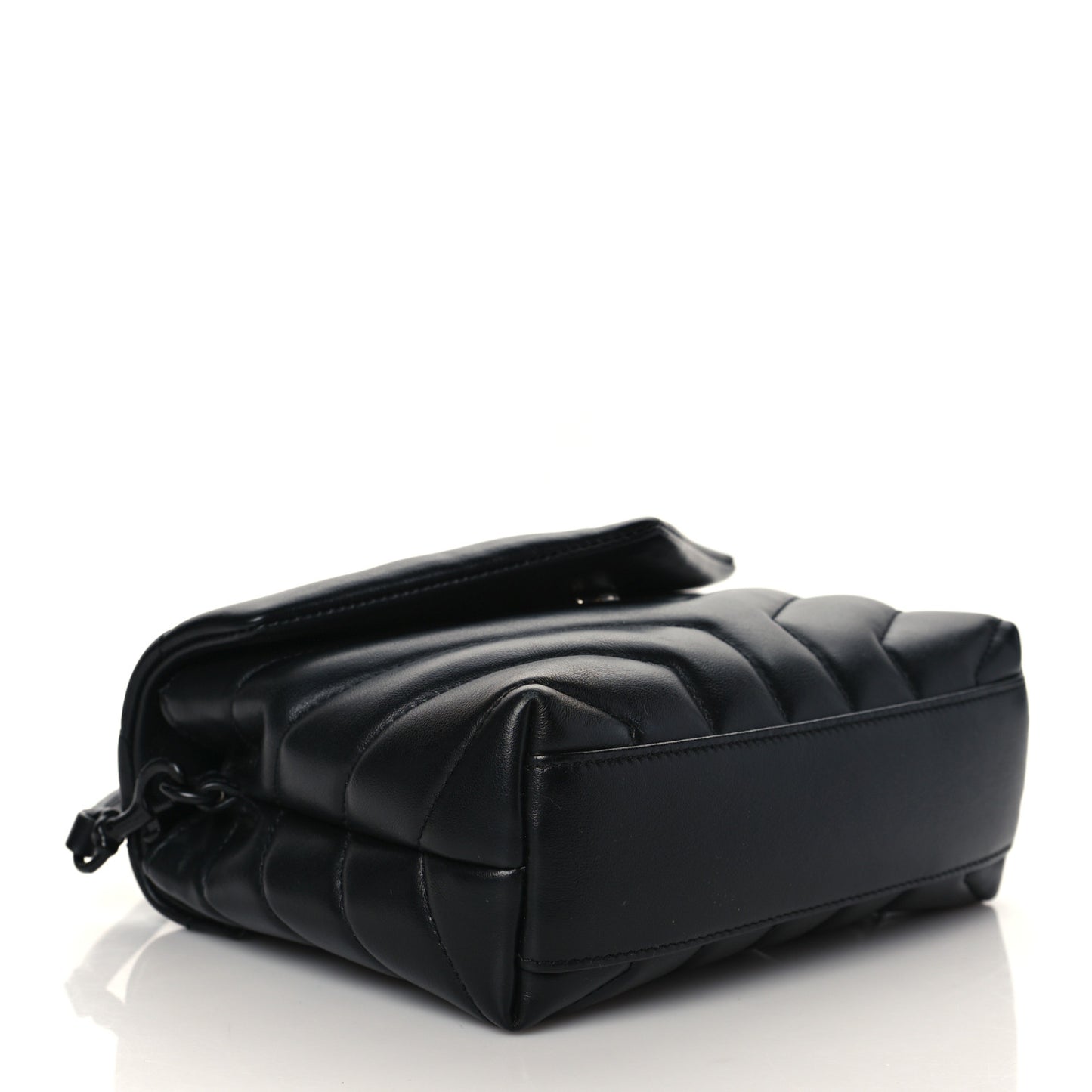 Calfskin Y Quilted Monogram Toy Loulou Crossbody Bag Black