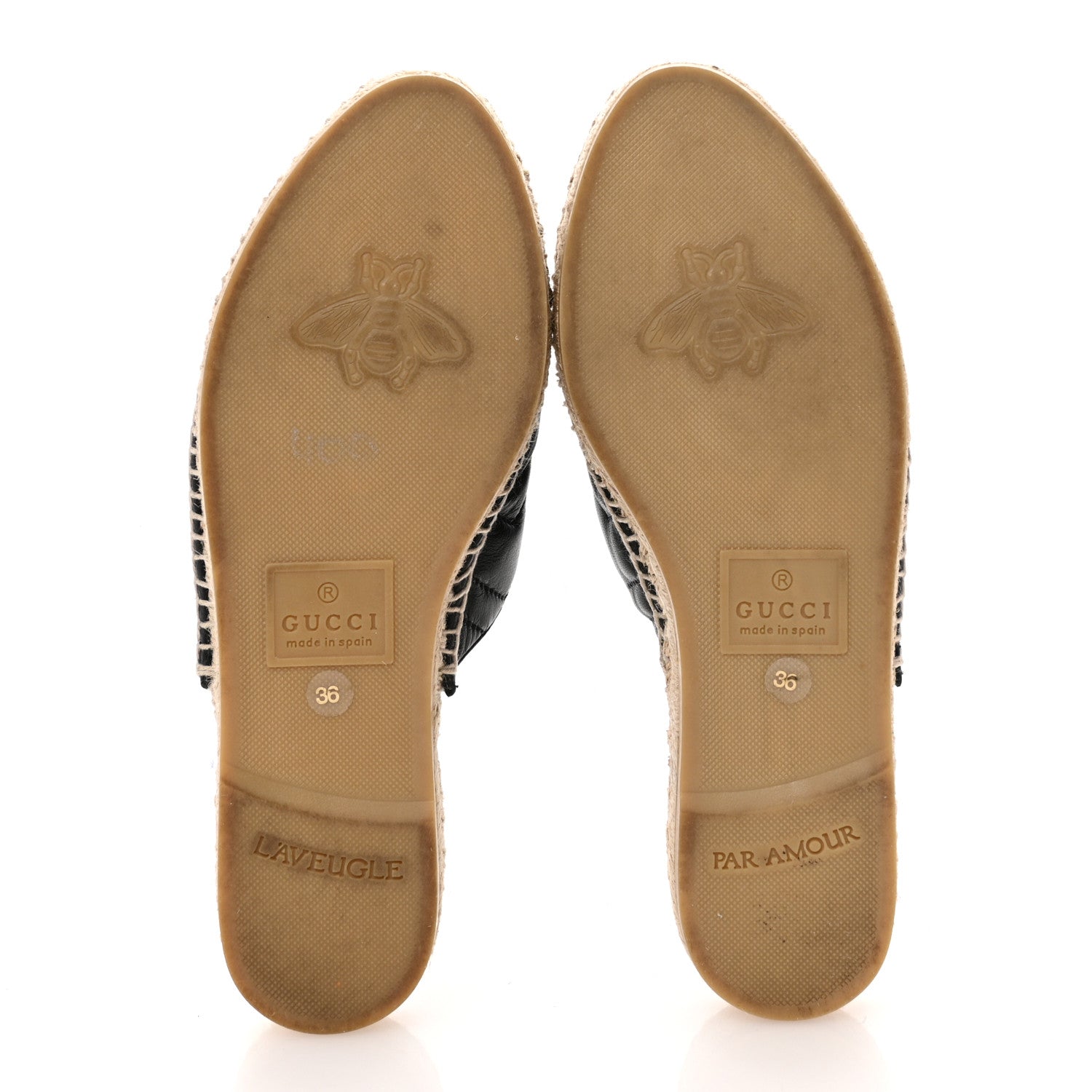 Gucci Nappa Matelasse GG Marmont Espadrille Slippers 36 Black 6 of 10