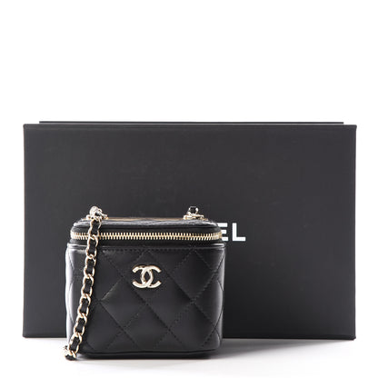 Chanel Lambskin Quilted Mini Vanity Case With Chain Black 12 of 12
