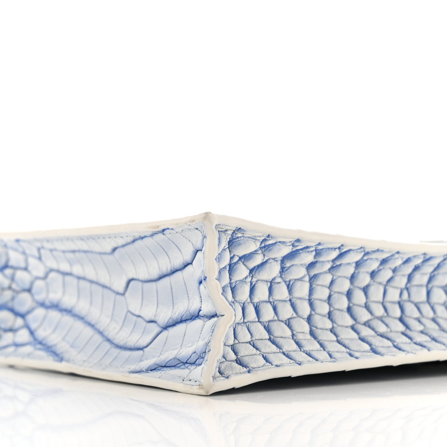Louis Vuitton Crocodile Niloticus Sac Plat XS Mat Meringue White Blue 9 of 11