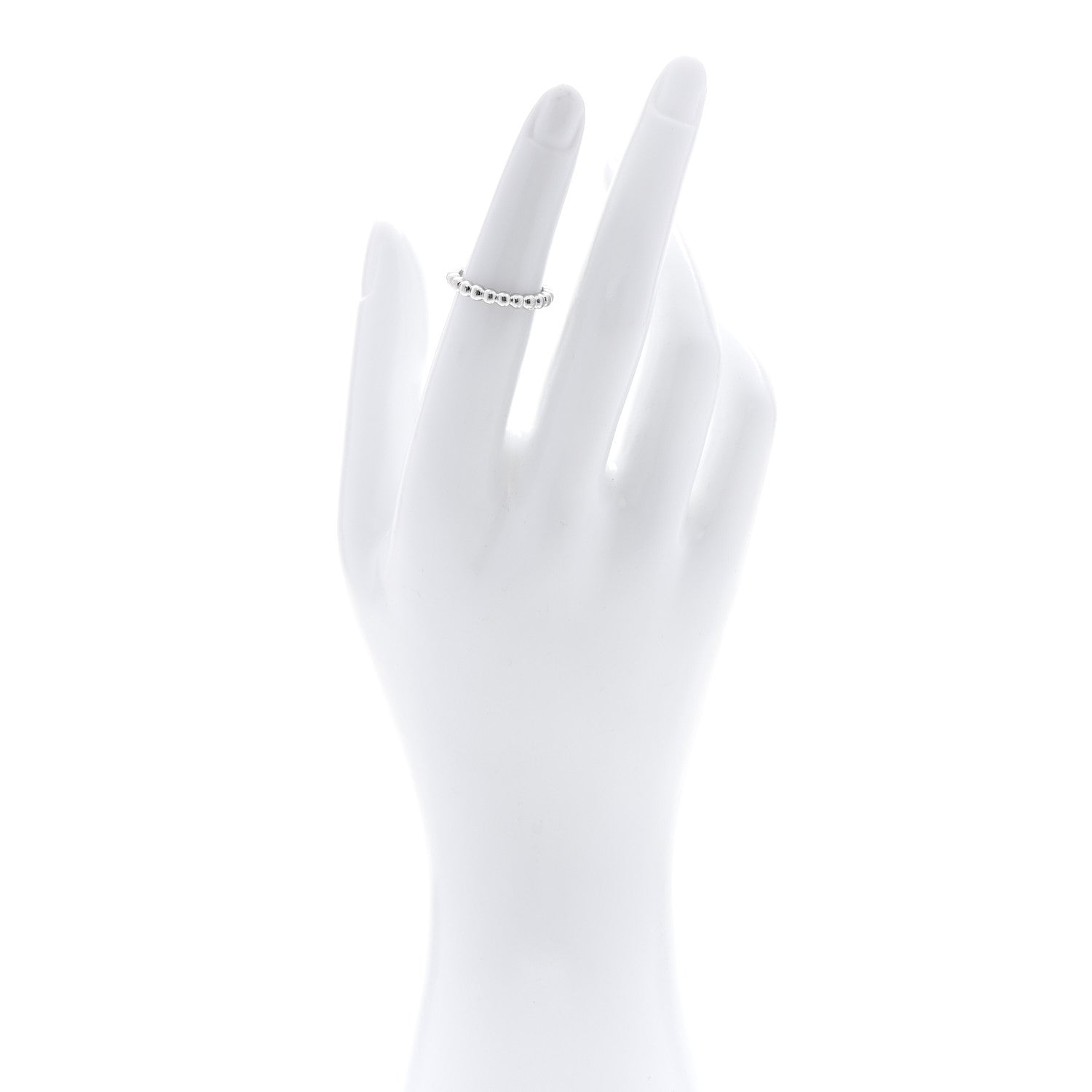 Van Cleef & Arpels 18K White Gold Medium Perlee Ring 49 4.75 2 of 5