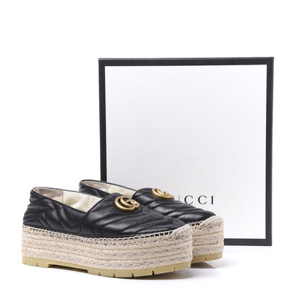 Gucci Nappa Matelasse GG Marmont Platform Espadrilles 39 Black 9 of 9