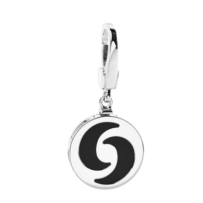 Bulgari 18K White Gold Black Onyx Optical Charm Pendant 1 of 3