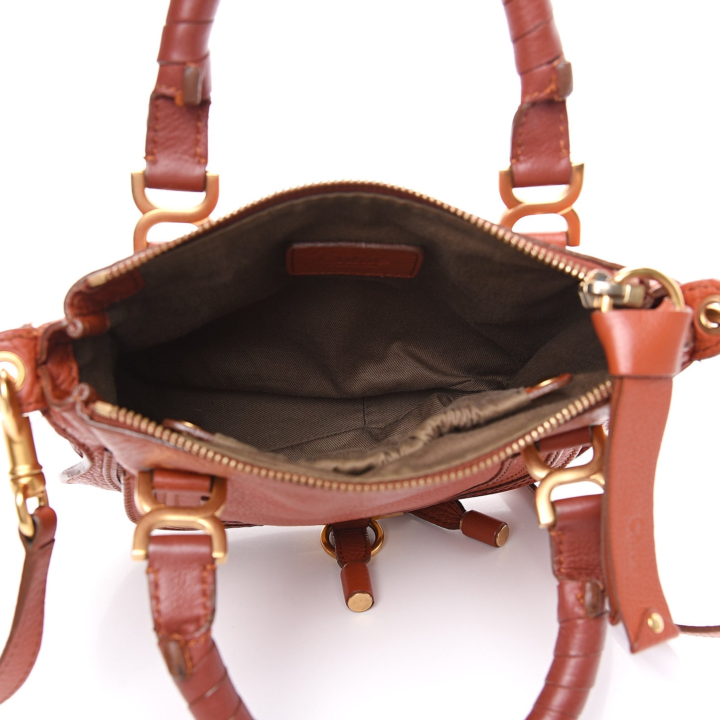 Calfskin Baby Marcie Satchel Whiskey