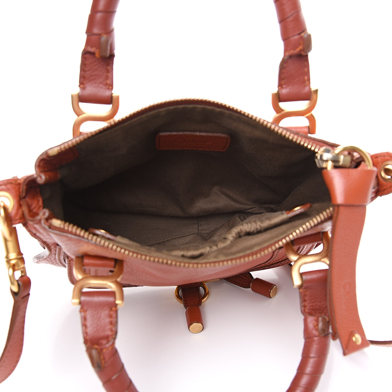 Chloe Calfskin Baby Marcie Satchel Whiskey 4 of 11