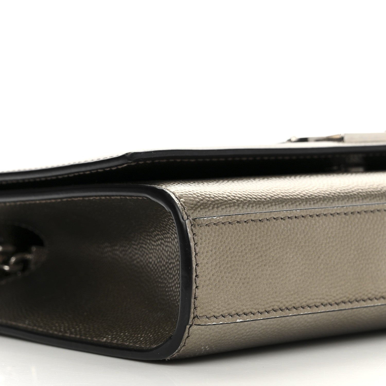 Saint Laurent Grain De Poudre Small Monogram Kate Satchel Gold 9 of 11