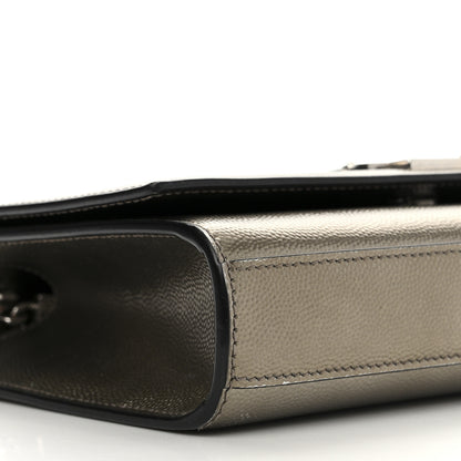 Saint Laurent Grain De Poudre Small Monogram Kate Satchel Gold 9 of 11