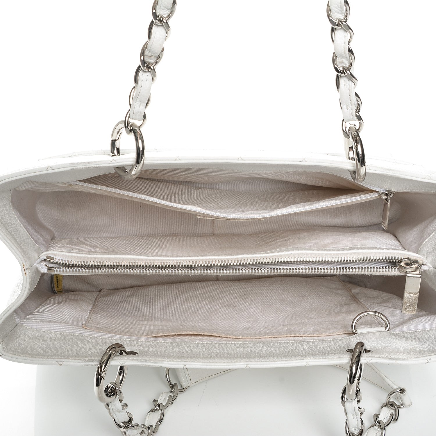 Chanel Caviar Quilted Grand Shopping Tote GST White 5 of 7