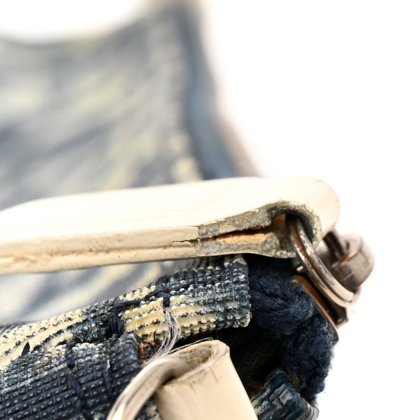 Monogram Mini Saddle Pochette White Blue