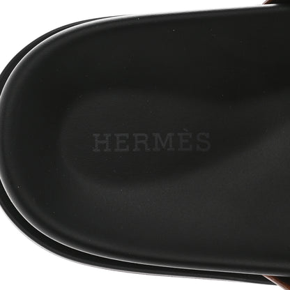 Hermes Calfskin Womens Chypre Sandals 39.5 Gold 7 of 9
