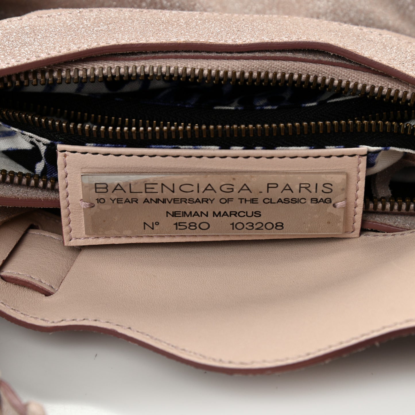 Metallic Craquele Calfskin Suede Classic Hardware First Old Rose