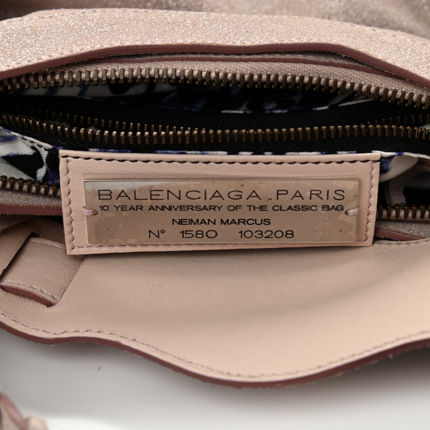 Balenciaga Metallic Craquele Calfskin Suede Classic Hardware First Old Rose 7 of 10