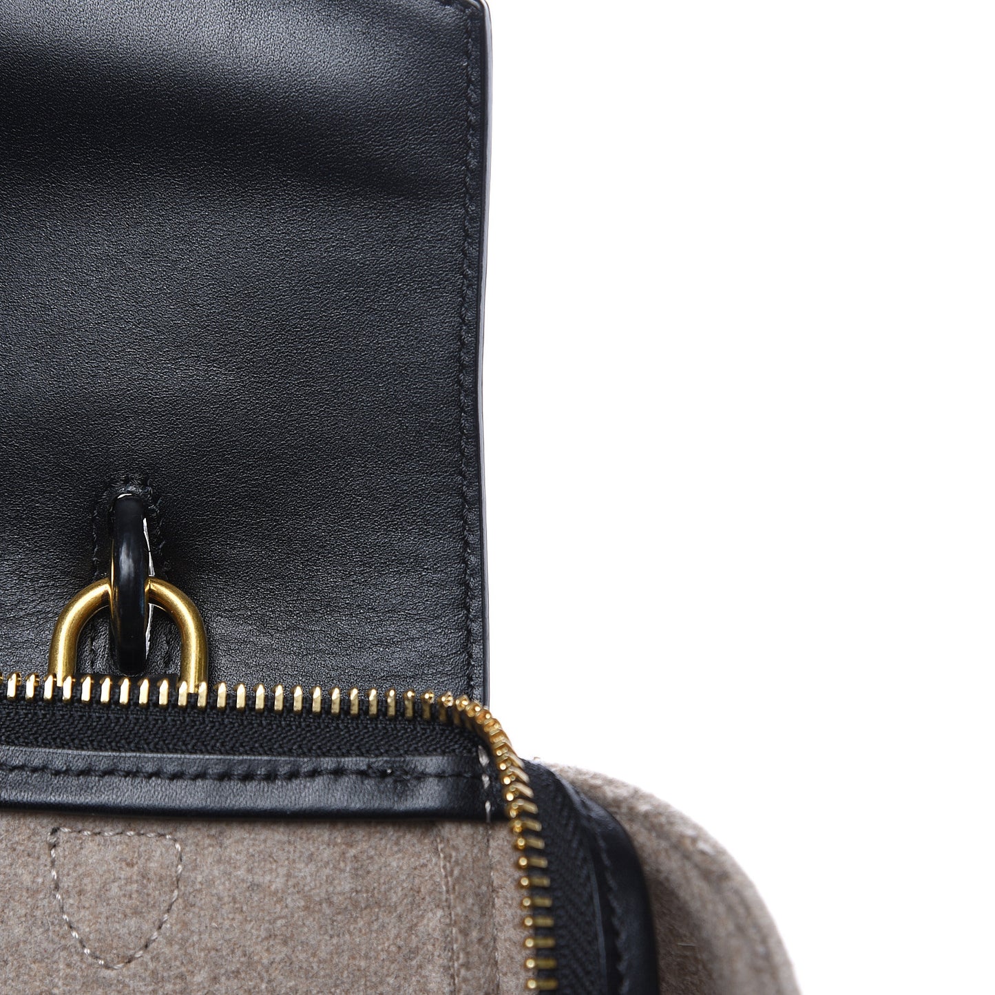 Felt Smooth Calfskin Mini Belt Bag Beige