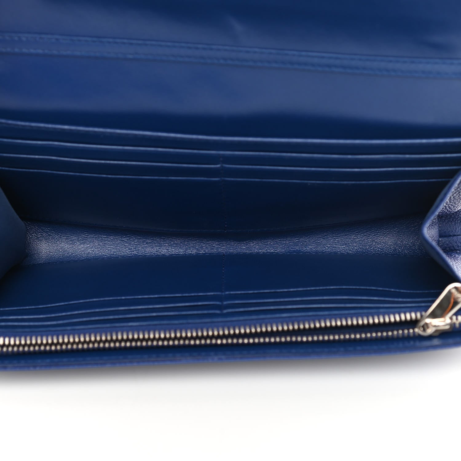Christian Dior Grained Calfskin Diorama Croisiere Chain Wallet Blue 5 of 14