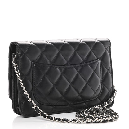 Chanel Lambskin Quilted Wallet On Chain WOC Black 3 of 17