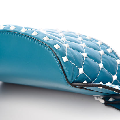 Valentino Garavani Lambskin Free Rockstud Spike Belt Bag 85 Cerulean 8 of 9