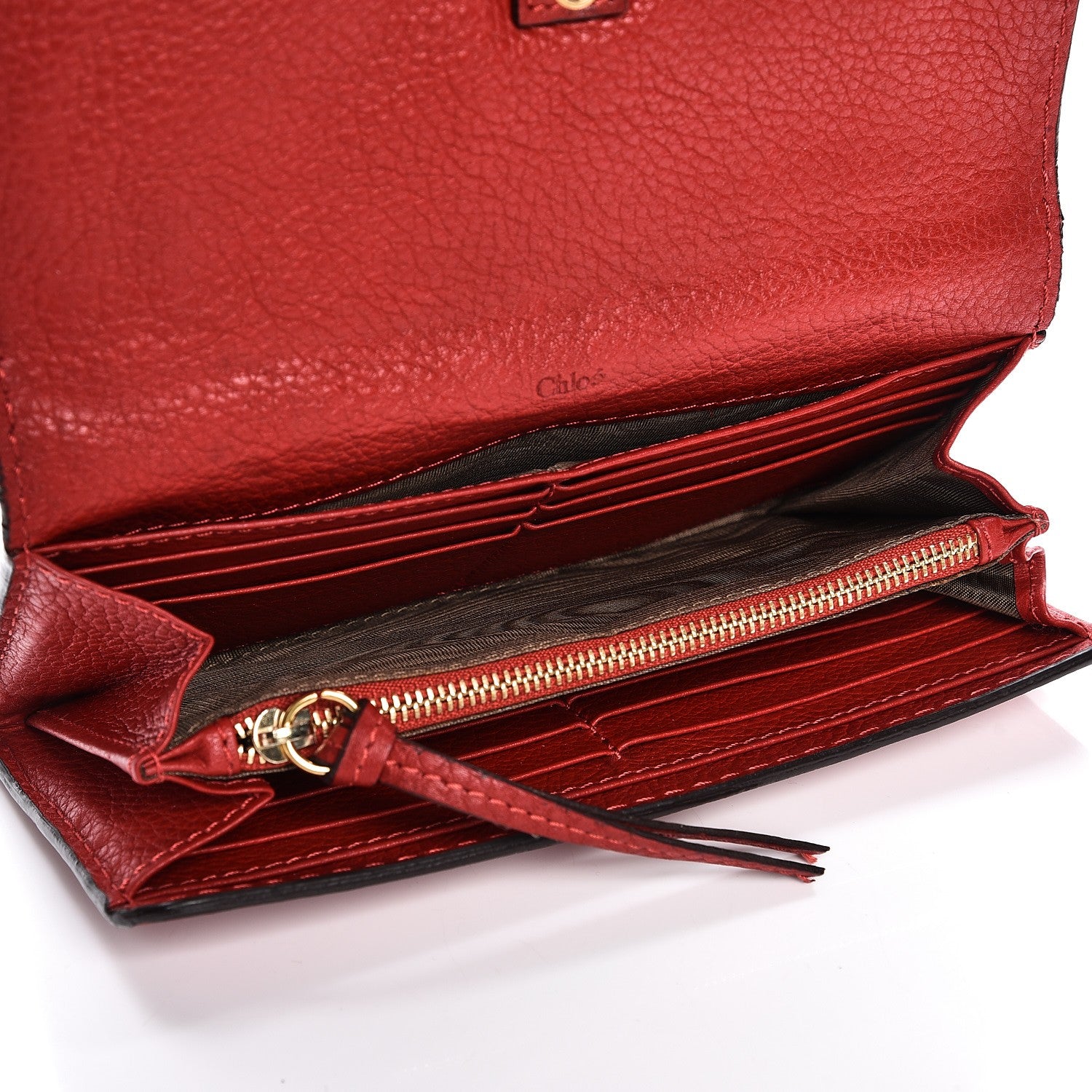 Chloe Calfskin Marcie Continental Flap Wallet Poppy 5 of 8