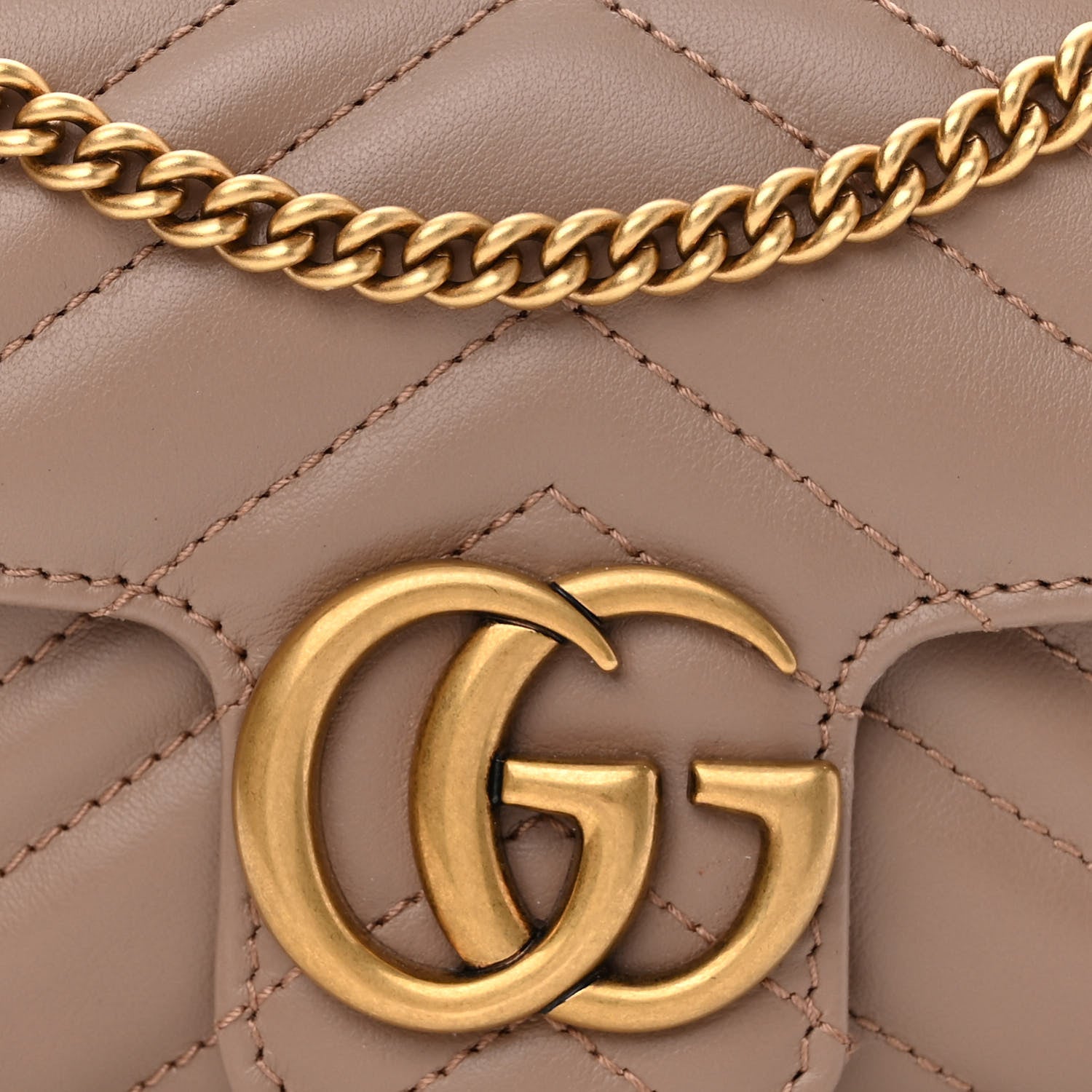 Gucci Calfskin Matelasse Super Mini GG Marmont Shoulder Bag Porcelain Rose 8 of 10