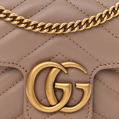 Gucci Calfskin Matelasse Super Mini GG Marmont Shoulder Bag Porcelain Rose 8 of 10