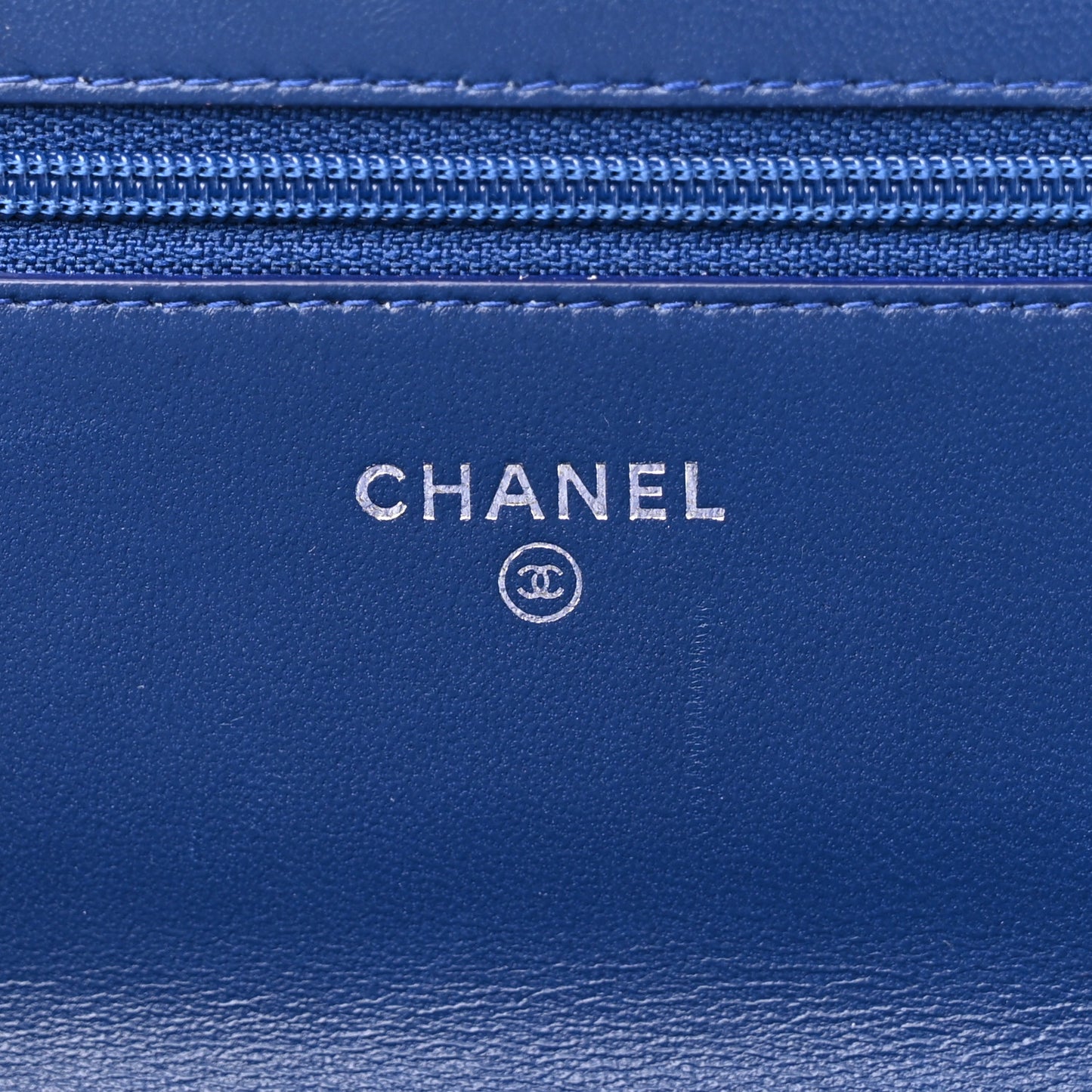 Lambskin Quilted Boy Wallet On Chain WOC Blue
